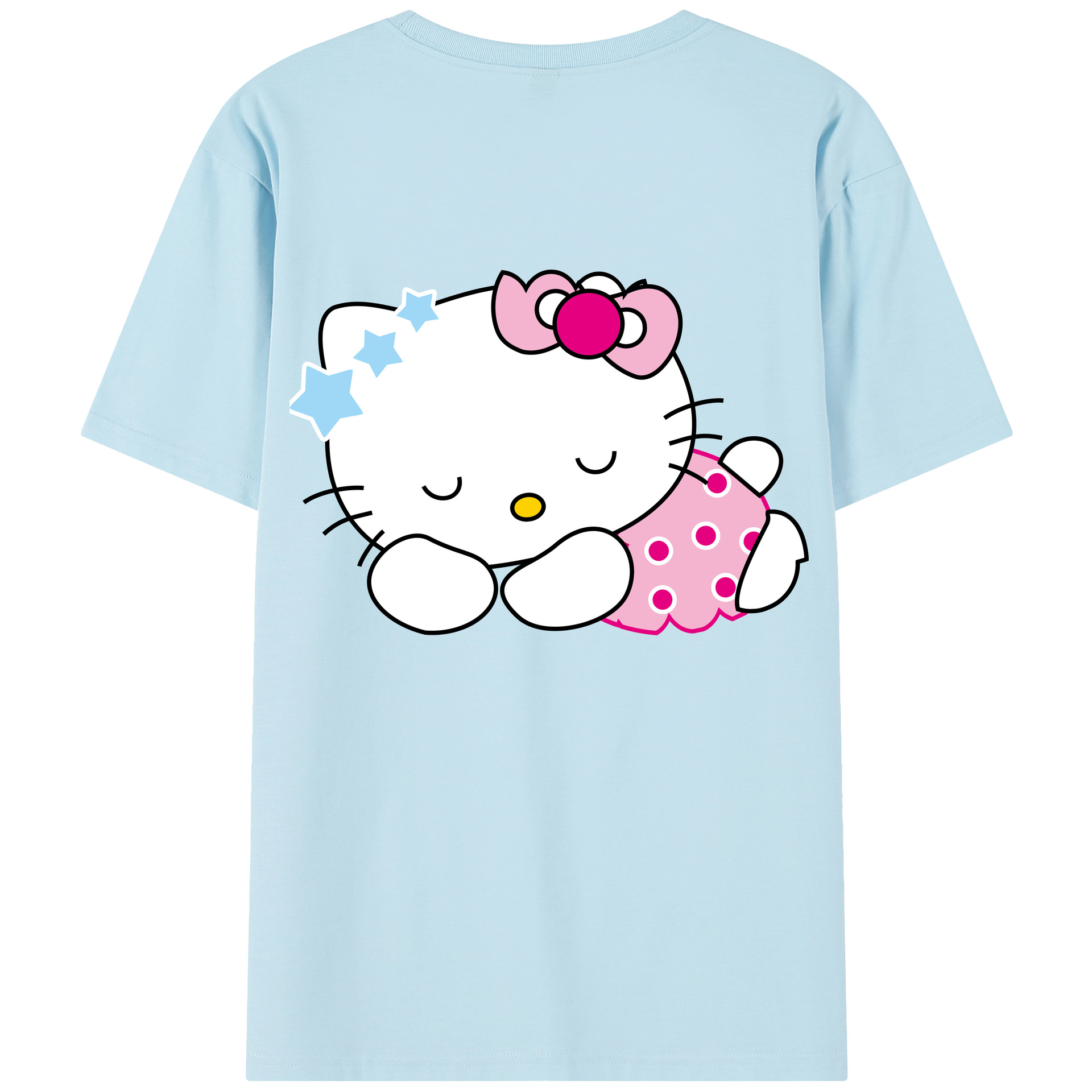 （画像用） Hello Kitty ハローキティ 綿100％半袖Tシャツ（背面プリント）